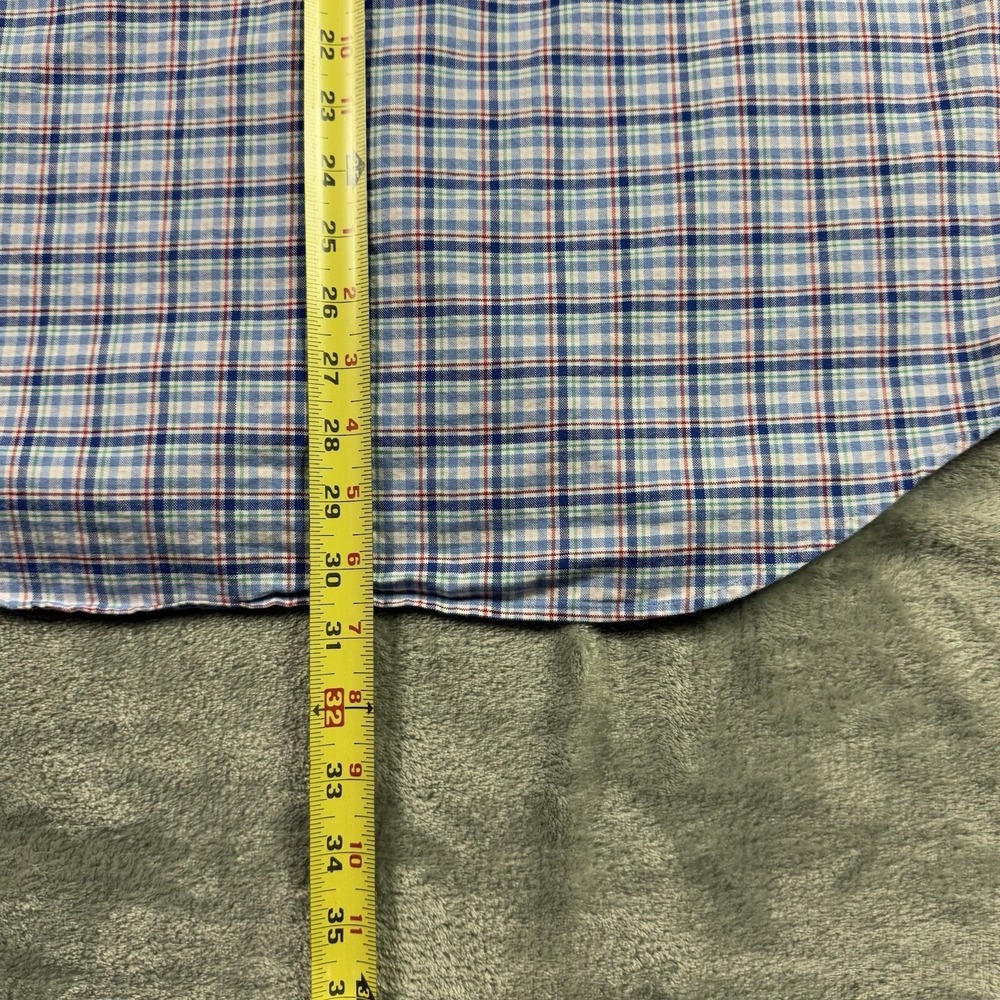 Ralph Lauren Long Sleeve Plaid Shirt Men Large Blue Casual ButtonDown Flesh Pony - Picture 12 of 14